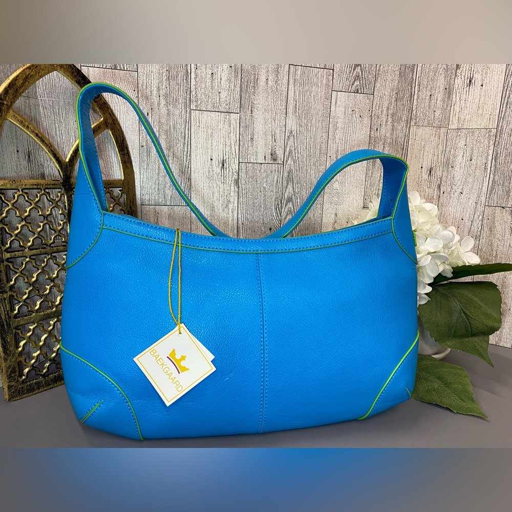 Baekgaard Cotton Candy Blue/Key Lime Green Shoulder Bag